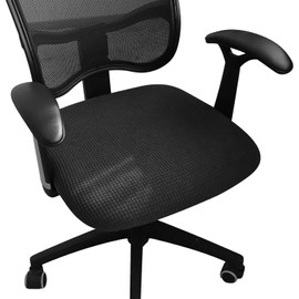 YuanVQuanWee Chair Cover, Seat Cover, Office Chair Cover, Stretch, Washable Cover, Easy to Put On and Take Off, Office Chair Cover, Chair Seat, Replacement (Black)