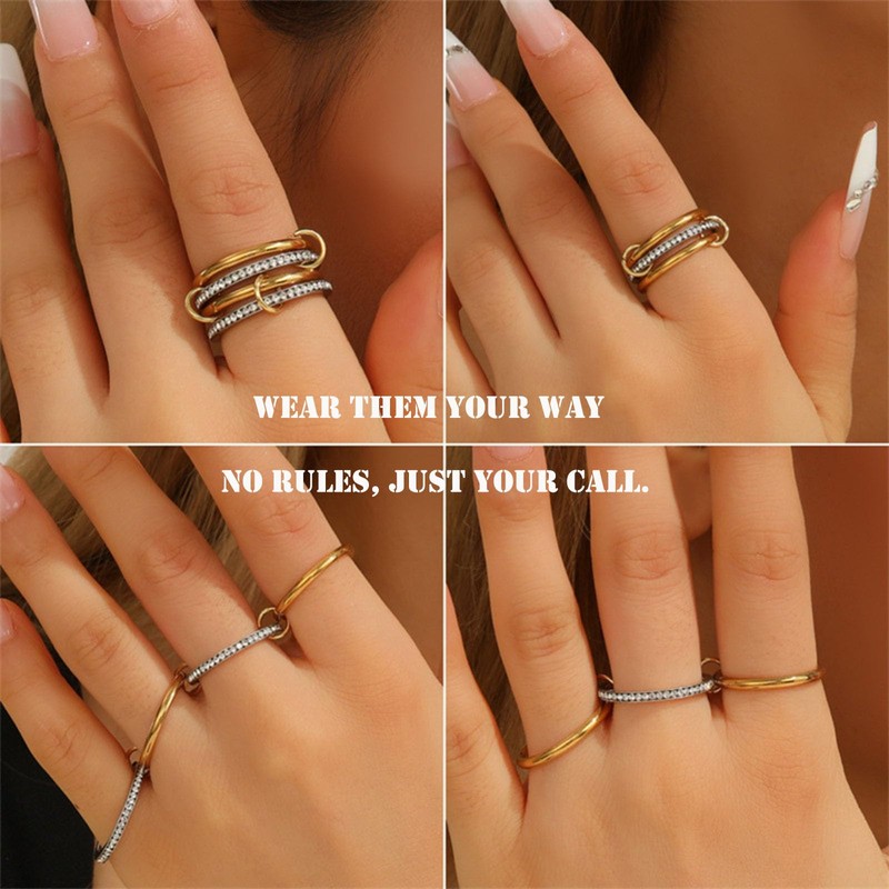 VICUSSE Stackable Rings Making Kit for Women 19PCS Stainless steel