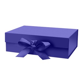 DaiUni 10.5"X7.5"X3.1" Blue Magnetic Gift Box with Lid and Ribbon for Presents
