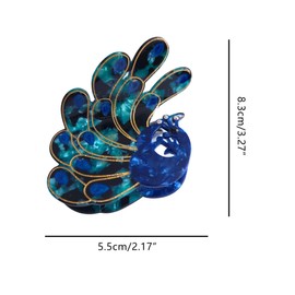 Fancy Peacock Hair Clip,Novelty Acetate Claw Clips,Small Hair Clips for Women,Funny Hair Clips,Green
