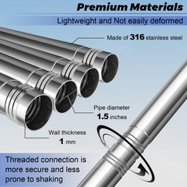 Starlink Mini Pole Mount, Lymorexan 8 Ft Starlink Mimi Mounting Kit with RV Ladder Mount, Removable Stainless Steel Pole, Fits 1-1.5 inch Ladder Accessories Suitable for RV, Van, Truck