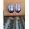 Snowflakes Hand Painted Blue Wine Glasses Set of 2, Winter
