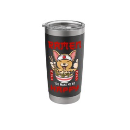 Ramen Noodle Bowl Love Japanese Kawaii Dog Corgi Ramen You Stainless Steel Insulated Tumbler