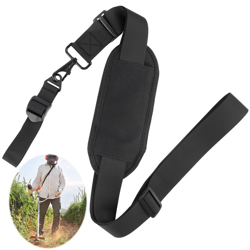 Lunpoem Adjustable Shoulder Strap Grass Trimmer Carry Strap, Black, for