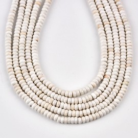 170pcs 4x2mm Natural White Turquoise Disk Rondelle Spacer Stone Semi Precious Gemstone Loose Beads for Jewelry Making 15 Inch