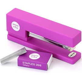Office + Style Stapler Precision Jam-Free Full Strip Non-Skid Stapler, Purple