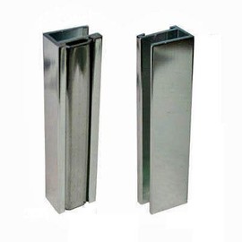 Brushed Nickel Shower Door U-Channel with Metal Strike Plate