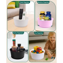 LYNG Rotating Makeup Organizer, Cosmetic Organizer With Gripped Insert, Skincare Organizers For Vanity Bathroom Countertop, Ideal For Perfume Makeup Brushes Nail Polish White