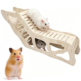 Noaxylic Versatile Scaletta per Criceti, Casetta per Criceti in Legno con Scaletta, Porcellini d'India, Conigli, Accessorio per Gabbia di Animali Piccoli, Scala per Arrampicata