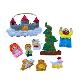 Jack and the Beanstalk Finger Puppets, Handcrafted Fairy Tale Set for Kids' Storytelling and Play