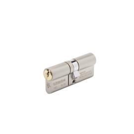Sterling TS007 BS3 3 Star Police Approved, Secured by Design, Euro Door Cylinder Double Brass and Satin Nickel, 50mm Internal, 40mm Outside (90mm Total)