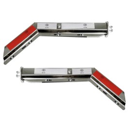 BLVD NEW Stainless Steel Semi Truck Spring Loaded Mud Flap Hanger Angled RH & LH 2.5"