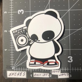 Rocking Panda Adult Humor Decal Sticker Skateboard Guitar B12V