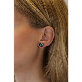 SILVEGO Women's Pearl Earrings - 925 Sterling Silver Hypoallergenic Stud Earrings Freshwater Pearls 10mm High Quality Silver Rhodium Plated Nickel Free, Silver, Pearl