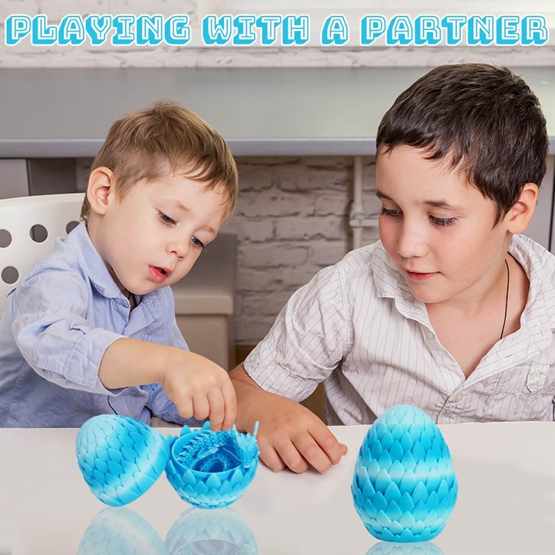 3D Printed Dragon Egg Mysterious Dragon Toy Realistic Movable Dragon