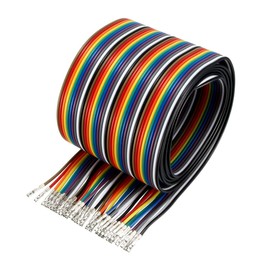 uxcell Female to Female 40P Jumper Wire 2.54mm Pitch Ribbon Cable Breadboard DIY 100cm Long