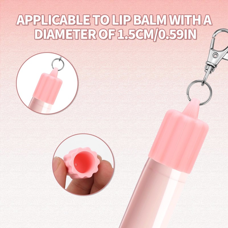 BOXOB Pack of 4 Key Ring Lip Gloss, Vertical Grain