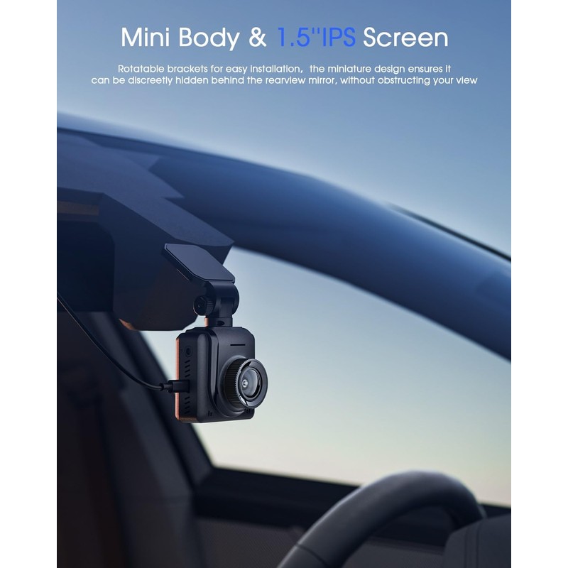 Dash Cam WiFi 2K, Car Camera with APP, Front Dash