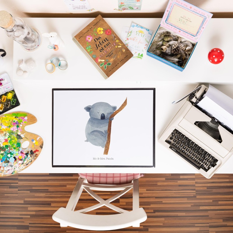Mr. & Mrs. Panda Koala Bear Desk Mat, Gift, Office