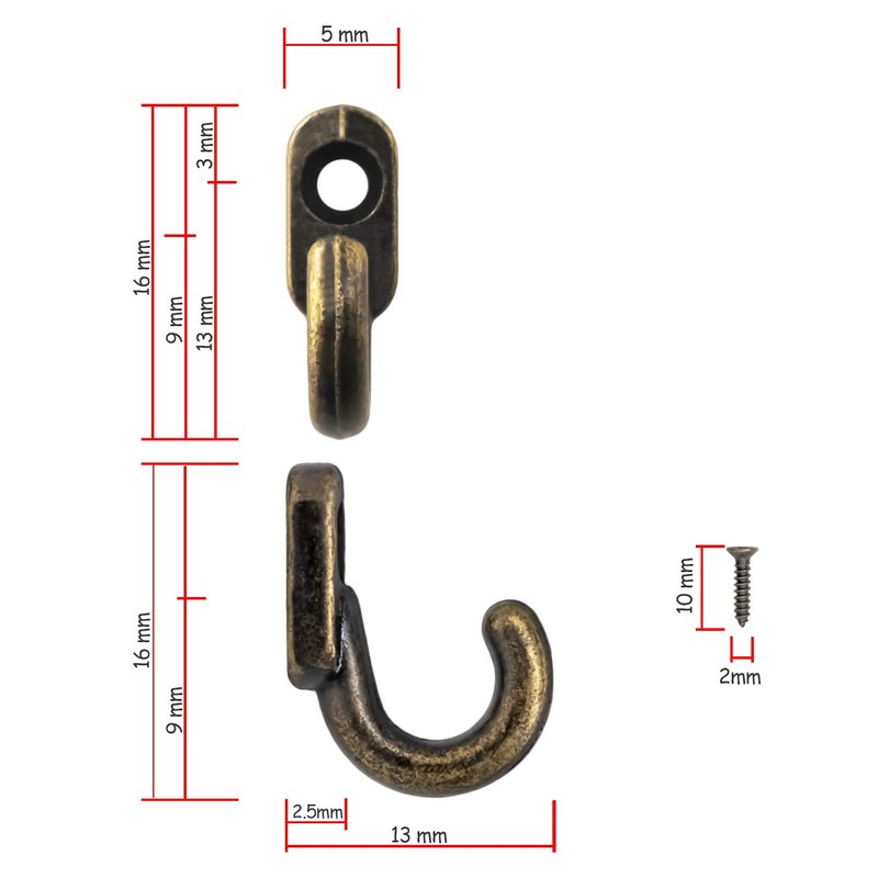 FUXXER® - Mini iron hooks, decorative hooks, picture hooks, set
