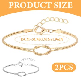 EIROVYA Partner Bracelets, Knot Bracelet, Partner Bracelets, Couple Bracelets, Couples Gifts, Matching Couples Bracelet for Couples, Friendship, Relationship, Matching Bangles, Pack, bronze