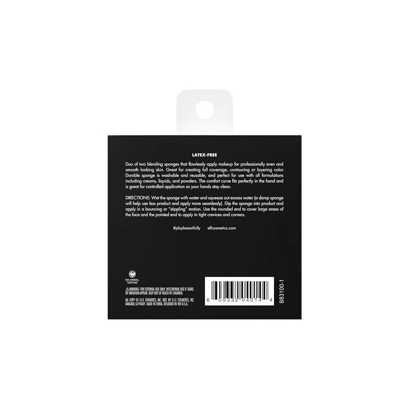 e.l.f. Cosmetics Total Face Sponge Duo, 2 unidades