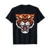 Tiger Face Angry Animal Cartoon Character T-Shirt