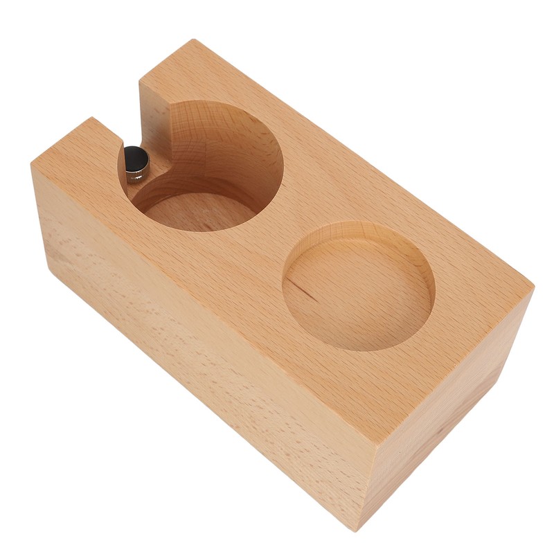 Wooden Coffee Tamper Station Stable Prevent Slip Coffee Tamper Holder
