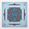 Handheld Christmas Mahjong Tiles 30x23x13mm Acrylic 160 Tiles Blue Floral