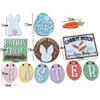 12Pcs Wooden Easter Ornaments Easter Tabletop Wooden Signs Easter Party