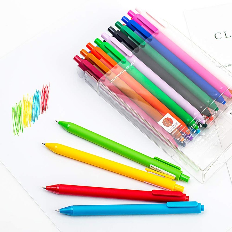 KACO Soft Touch Retractable Gel Ink Pens 0.5mm Fine Point