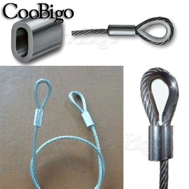 10pcs 5/16" Aluminum Cable Crimps Sleeves Cable Ferrule Clip Fittings for Crimping Wire Rope Cable FLQ049-8.0