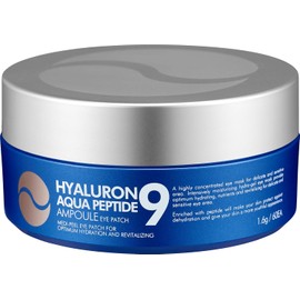 MEDIPEEL Parche para ojos Hyaluron Peptide9 Ampolla de 1,6 g x 60 piezas, parche hidratante de péptido aguamarina, antiarrugas, antienvejecimiento, cuidado de la piel coreana, para todo tipo de piel