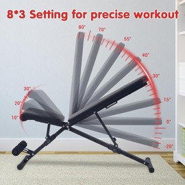 Adjustable Weight Bench 800Lbs Capacity - 4X Stability Vs Standard Benches, FID Incline Decline Bench for Full Body Training, Home Gym & Lifting(Black-Red)