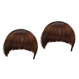 Beavorty 2pcs Women French-type Natural Invisible Clip Fringe for Elegant Daily Wear Face-enhancing One Hairpiece