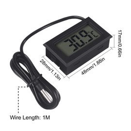 AITRIP 2 Stück digitales LCD-Thermometer, Temperaturmonitor mit externer Sonde für Kühlschrank, Gefrierschrank, Kühlschrank, Aquarium
