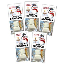 5 Pack - Christmas Build a Snowman Kit - Novelty Party Favor, Xmas Stocking Stuffer, Marshmallow