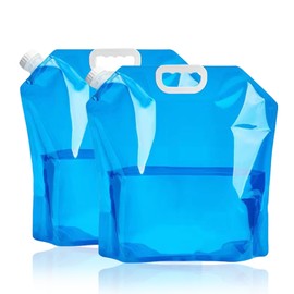 AYNKH 2Pcs Folding Water Container 5L 10L Collapsible Drinking Outdoor Water Bag for Camping Hiking BBQ Picnic (10L)