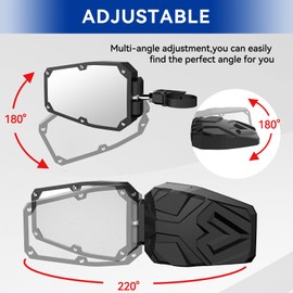 UTV Side Mirrors with 1.65" -2" Roll Bar, TXZSXS RZR Side Mirrors Compatible with Polaris RZR, Can Am Maverick X3, Kawasaki Teryx, Talon, Arctic Cat Wildcat, Gator, CFMOTO, Pioneer Rhino, Yamaha YXZ