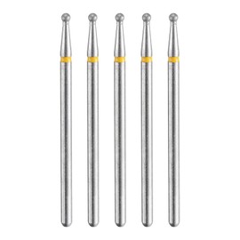 sourcing map 5pcs 325-400 Grits Diamond Grinding Bit 1.8mm Ball Head 2.35mm Shank 1.8mm Length Stone Sanding Drill Bits Rotary Tool for Ceramic Glass Nails Grinding Polishing