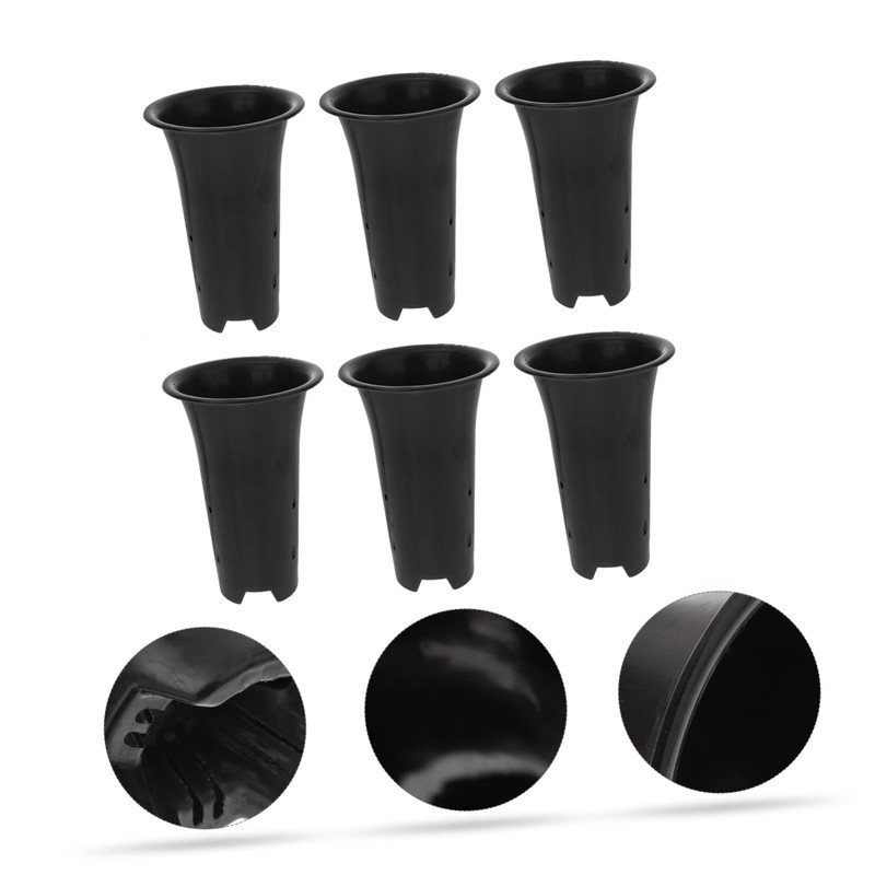 KONTONTY 4 Inch Tall Orchid Flower Pots Plastic Planting Cups