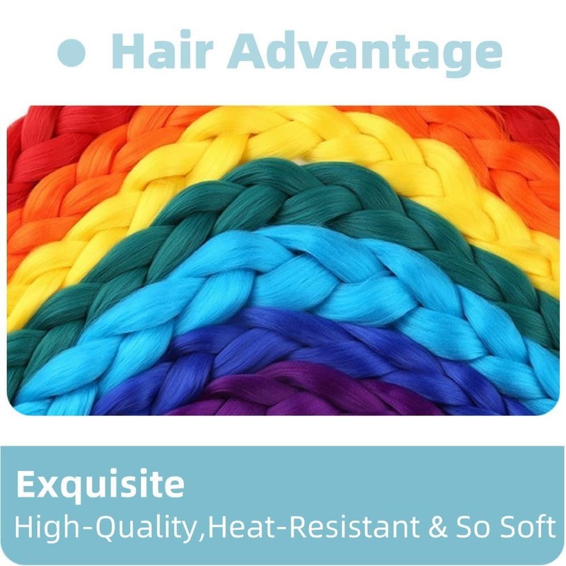 Light Blue Synthetic Hair for Braiding, 24 Inches/61 cm, 3