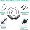 Portable Clothesline with 12 Clothes Pins - Travel Retractable Clothesline