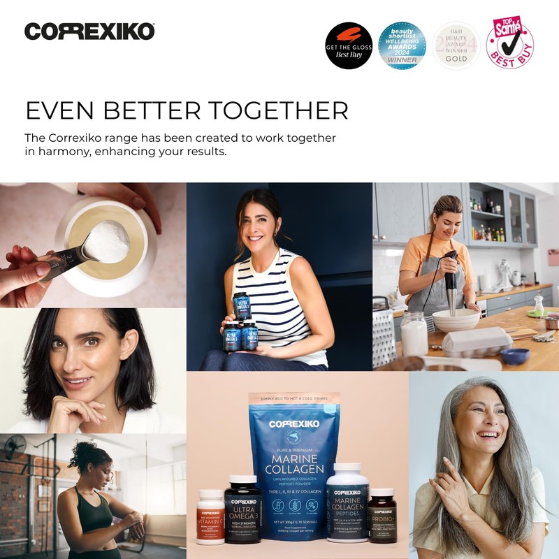 CORREXIKO Marine Collagen Capsules & Ultra Omega 3 Supplement Bundle