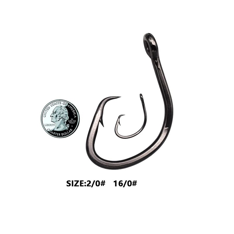 Saltwater Heavy Duty Live Bait Hook,Size 1-16/0# Big Game Hook,Shark