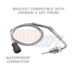 GlowShift Exhaust Gas Temperature Bracket - No Weld Design - Mounts Probe to 3-1/8" - 5" Exhaust Pipe - Compatible with Version 2 EGT Probe with Waterpoof Connector