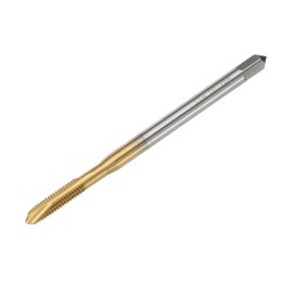 sourcing map M6 x 1 H2 Metric Spiral Point Thread Tap, 100mm (4") Extra Long Screw Tap Threading Tapping Tool, Titanium Coated 6542 High Speed Steel Machine Taps Tapping Bit