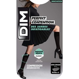Dim Women's Mi-bas Perfect Contention Transparent 25D Knee High Socks, 25, Black (Noir 0hz), Small (Manufacturer Size: 36/38), Black (Noir 0Hz)