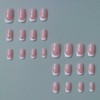 Press On Nails - 24pcs Short Medium Square French Tip
