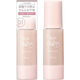 KISS SPF26 PA++ Matte Chiffon UV Moist Base 01 Light, One Tone, Bright Natural Color, 1.3 oz (37 g) to Prevent Shine and Crinkle